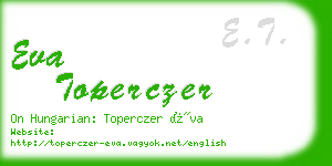 eva toperczer business card
